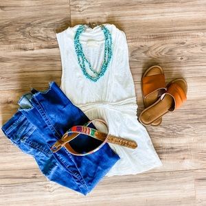 Anthropology white tank top